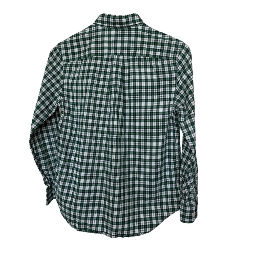 Ralph Lauren Boys Green Checkered Long Sleeve Button-Up Shirt M Casual Flannel